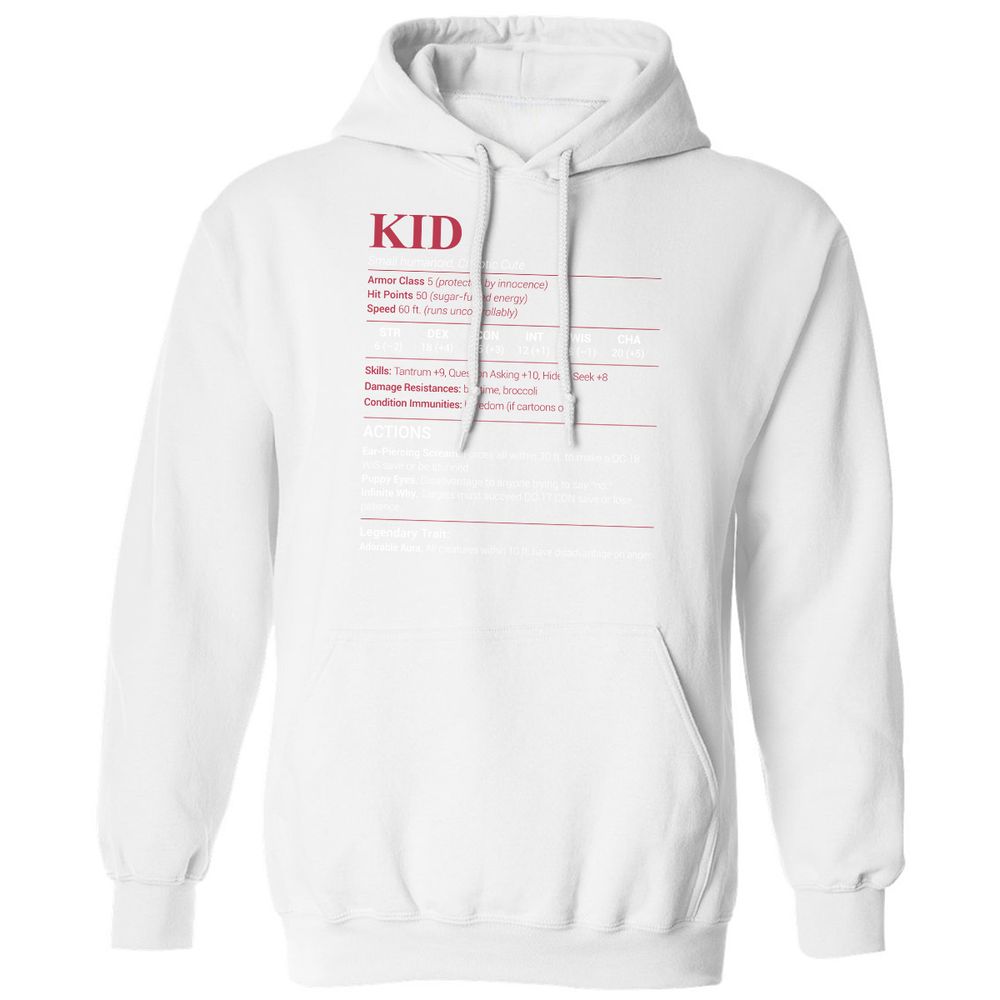 Kid Stats Classic Unisex Hoodie - White - 11