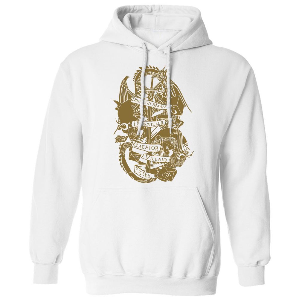 Dungeon Master Dragon Classic Unisex Hoodie - White - 11