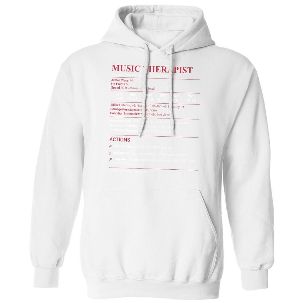 Music Therapist Classic Unisex Hoodie - White - 11