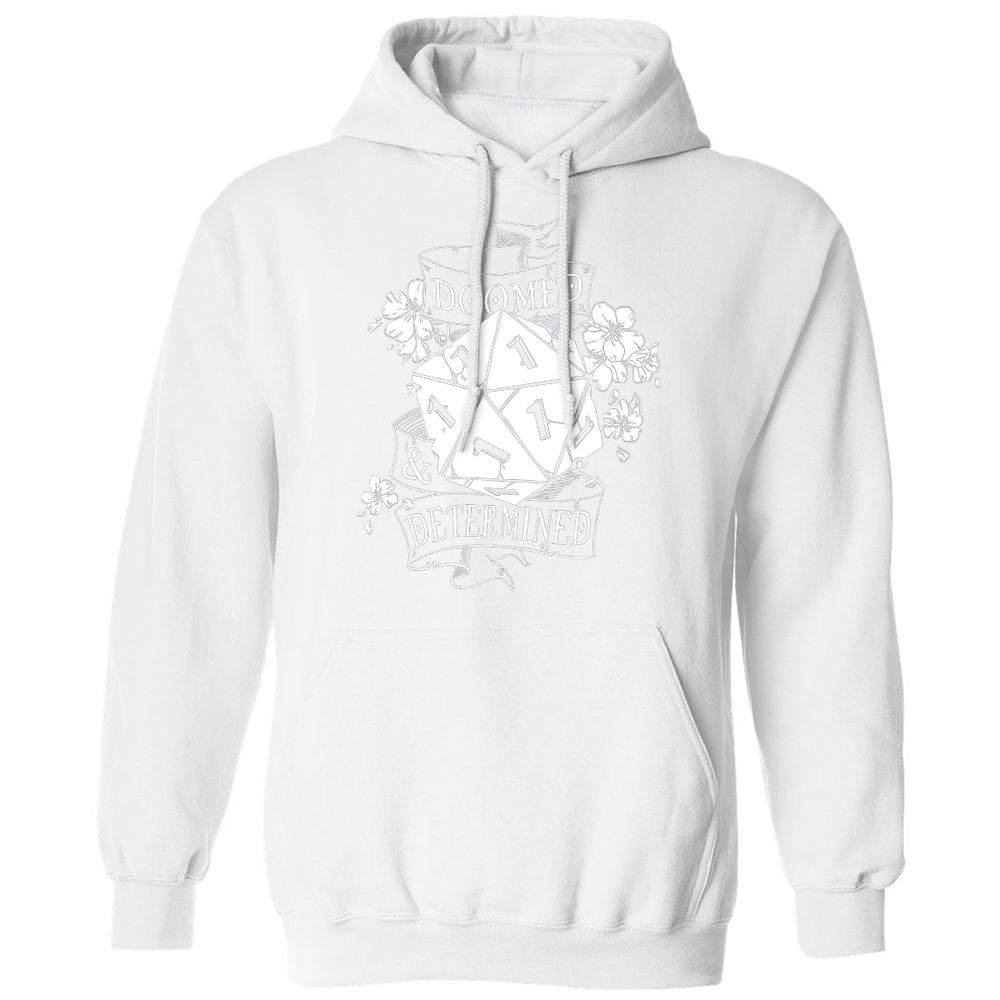Doomed Determined Classic Unisex Hoodie - White - 11