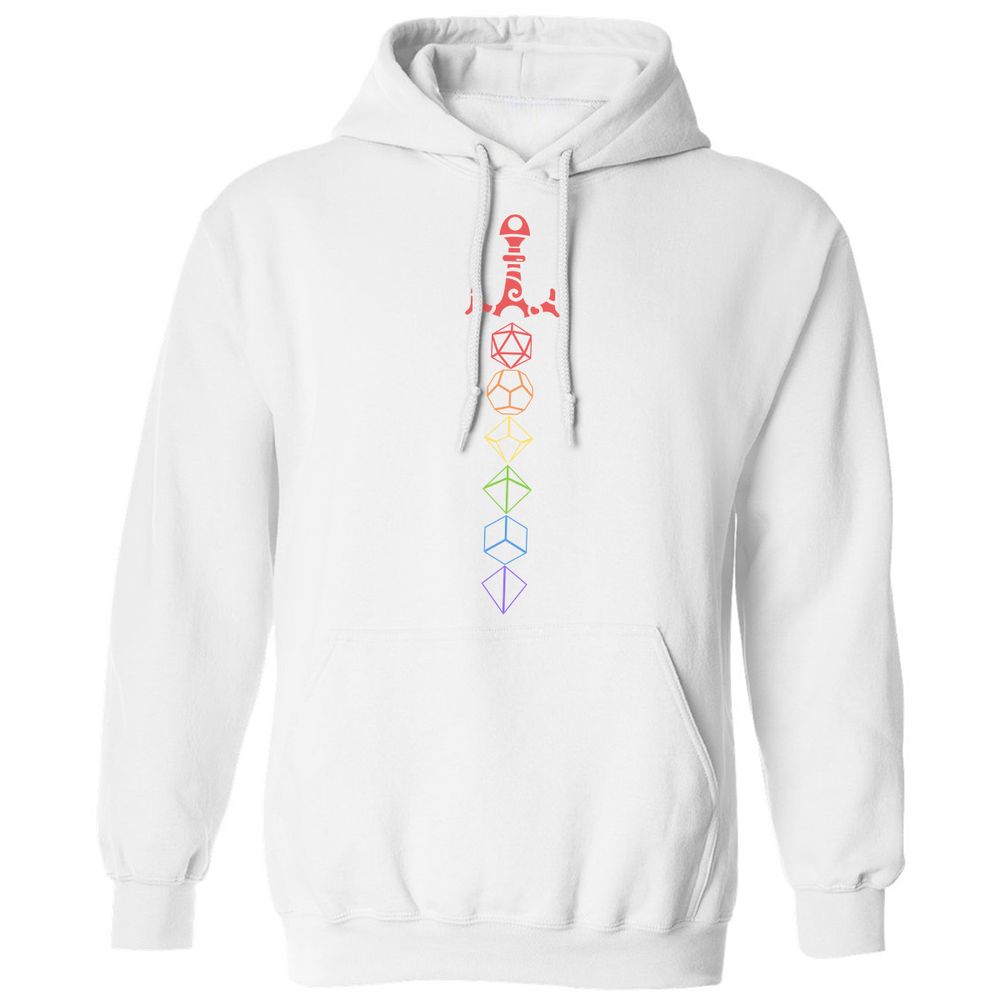 Rainbow Dice Sword LGBT Classic Unisex Hoodie - White - 11