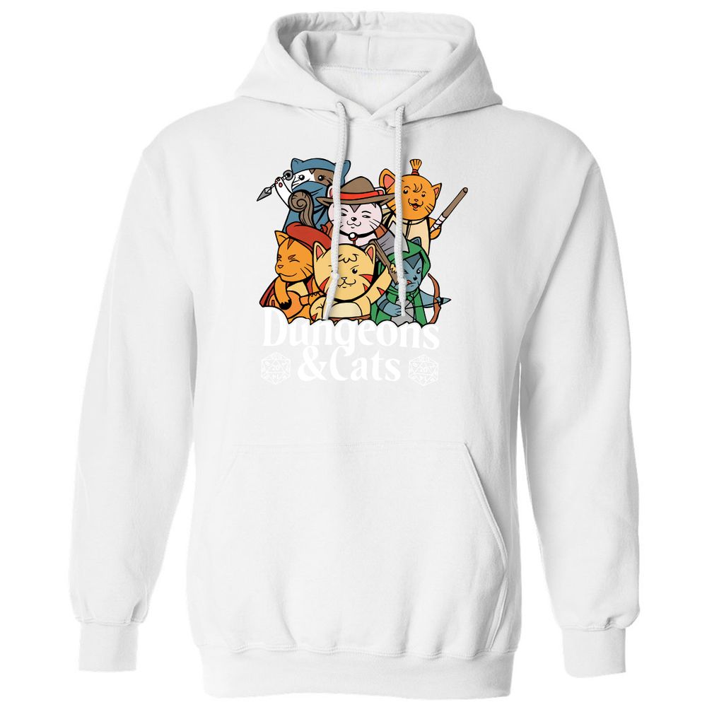 Dungeons & Cats Classic Unisex Hoodie - White - 11
