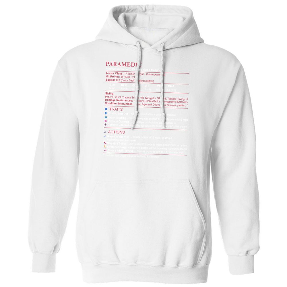 Paramedic Stats Classic Unisex Hoodie - White - 11
