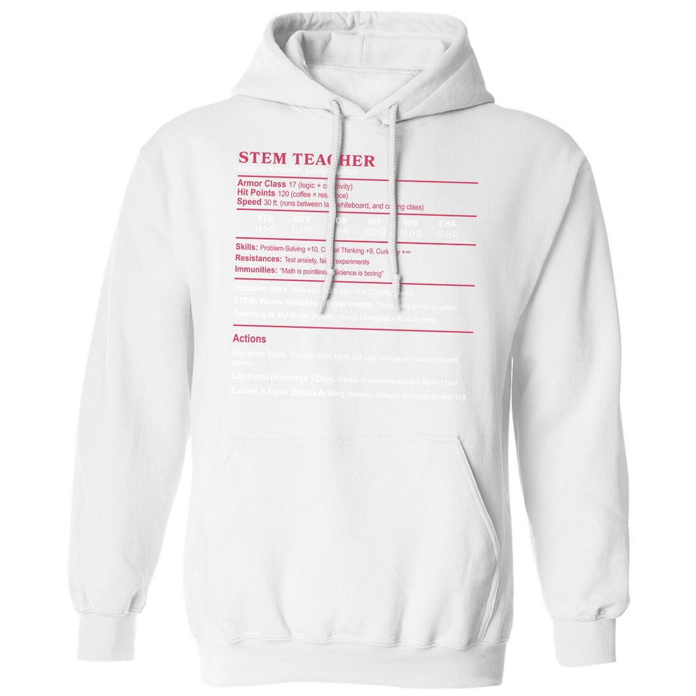 STEM TEACHER Classic Unisex Hoodie - White - 11
