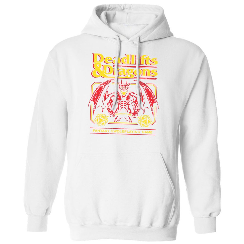 Deadlifts And Dragons Classic Unisex Hoodie - White - 11