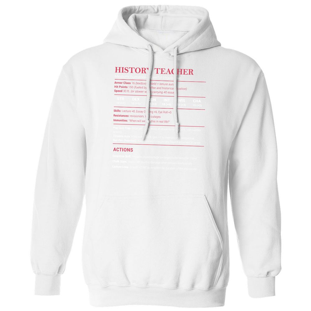 History Teacher Classic Unisex Hoodie - White - 11