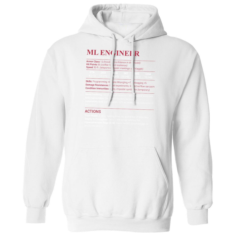 ML Engineer Classic Unisex Hoodie - White - 11
