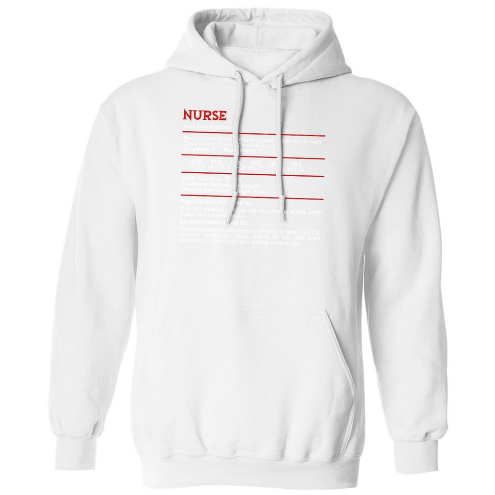 Nurse Stats Classic Unisex Hoodie - White - 11