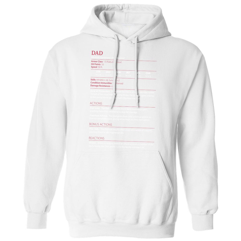 Dad Stats Classic Unisex Hoodie - White - 11