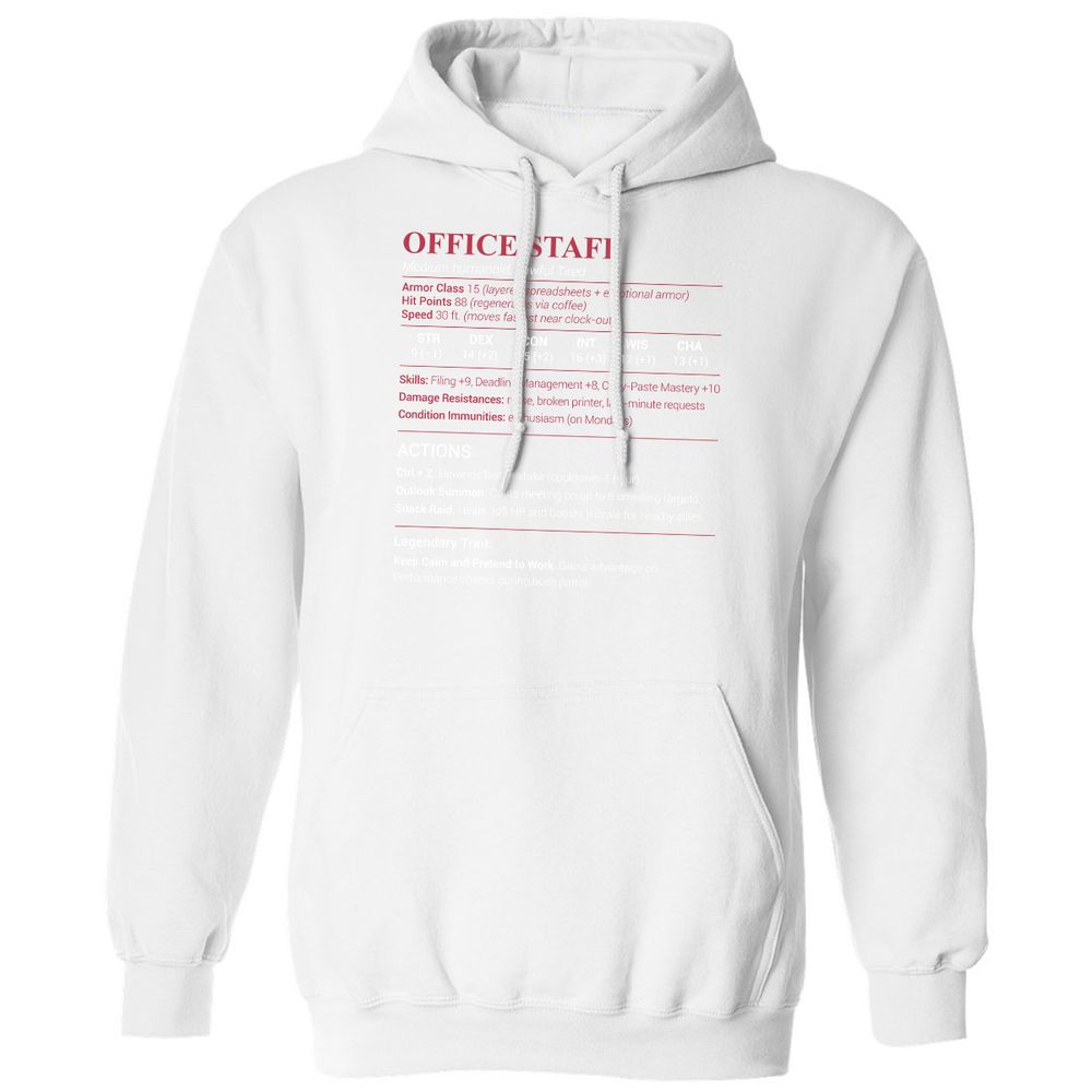 Office Staff Classic Unisex Hoodie - White - 11