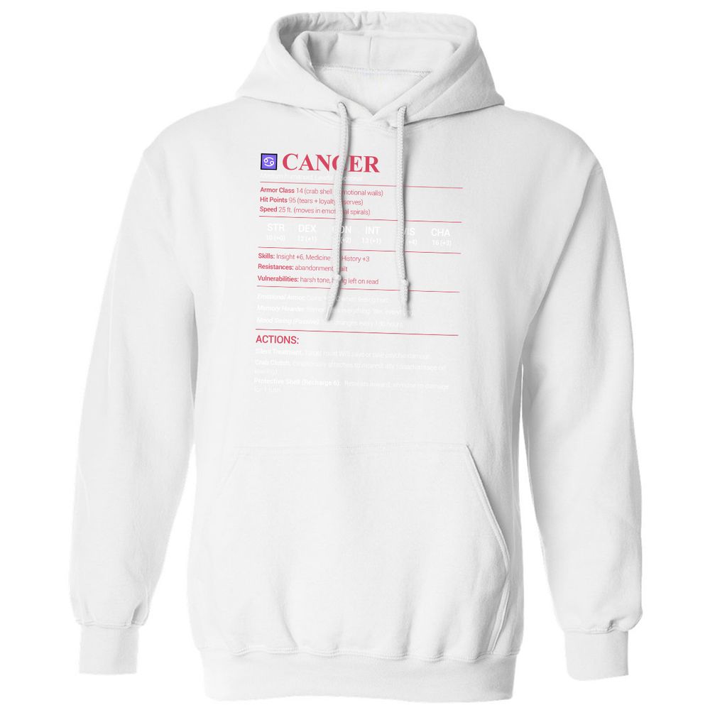 Cancer Stats Classic Unisex Hoodie - White - 11