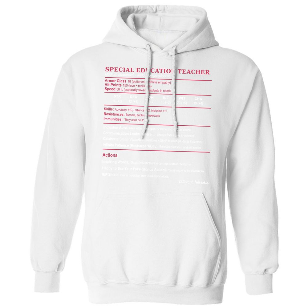 Special Education Teacher Classic Unisex Hoodie - White - 11