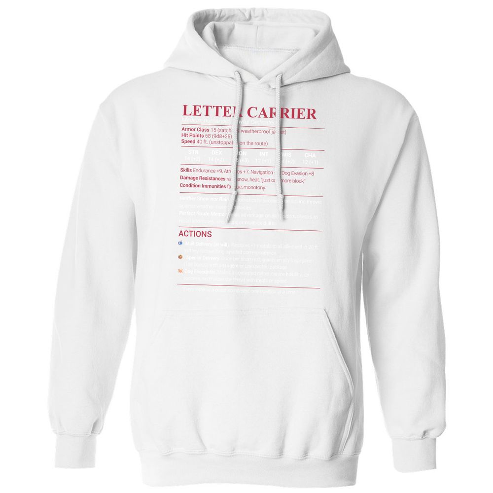 Letter Carrier Classic Unisex Hoodie - White - 11