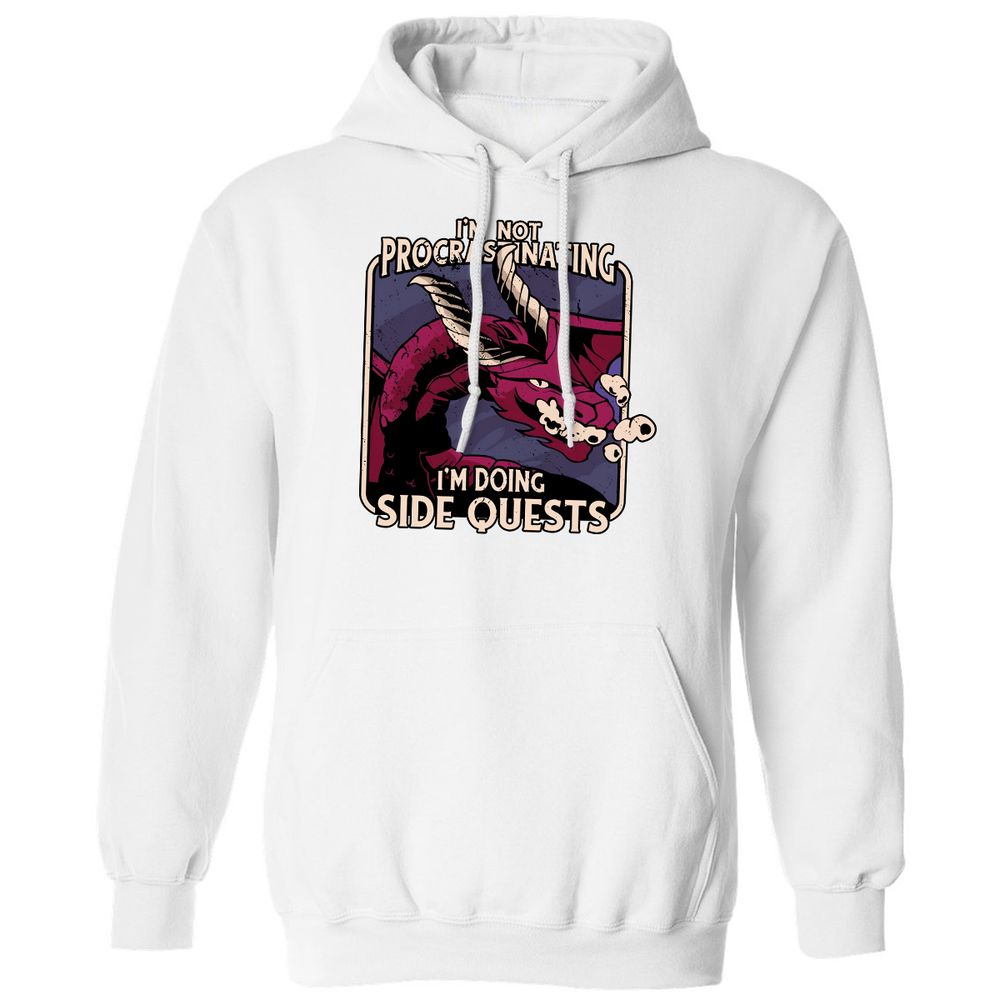 Doing Side Quests Classic Unisex Hoodie - White - 11