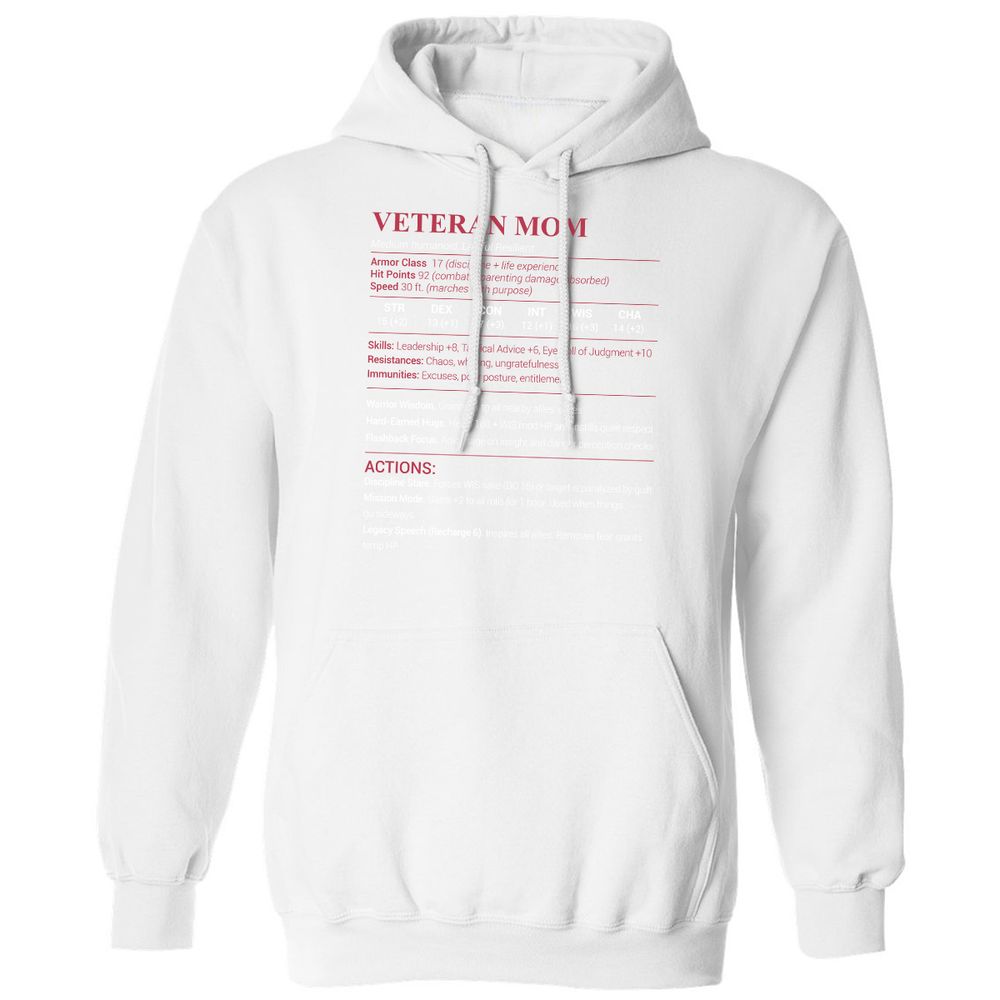 Veteran Mom Classic Unisex Hoodie - White - 11
