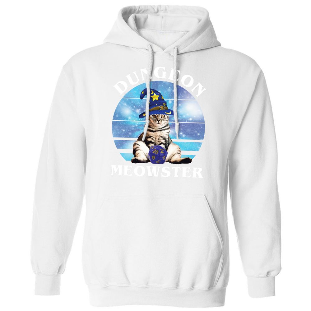 Dungeon Meowster Vintage Classic Unisex Hoodie - White - 11