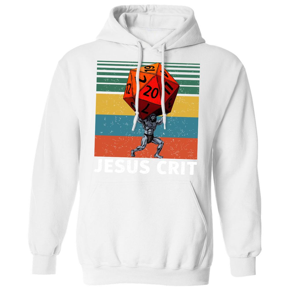 Jesus Crit Classic Unisex Hoodie - White - 11