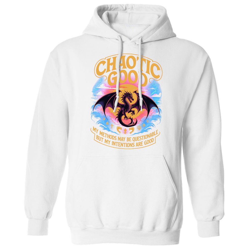 Chaotic Good Classic Unisex Hoodie - White - 11