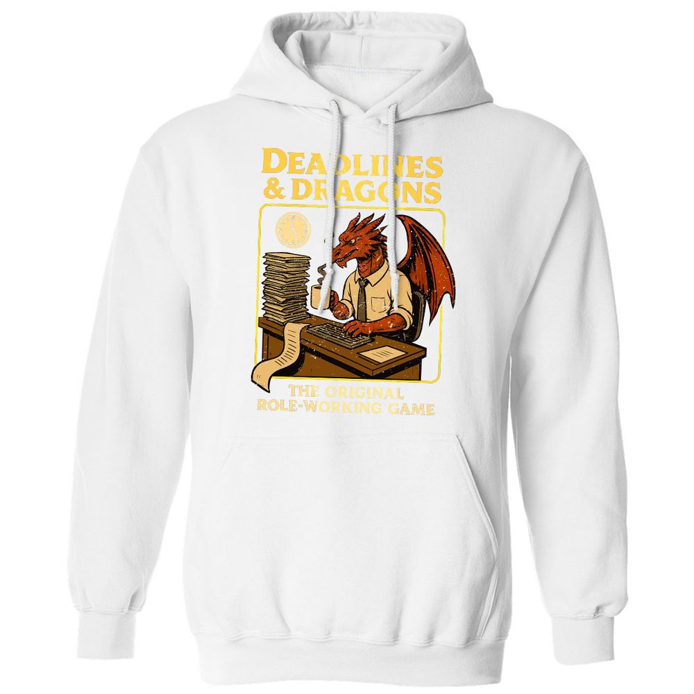 Deadlines & Dragons (Office Staff) Classic Unisex Hoodie - White - 11