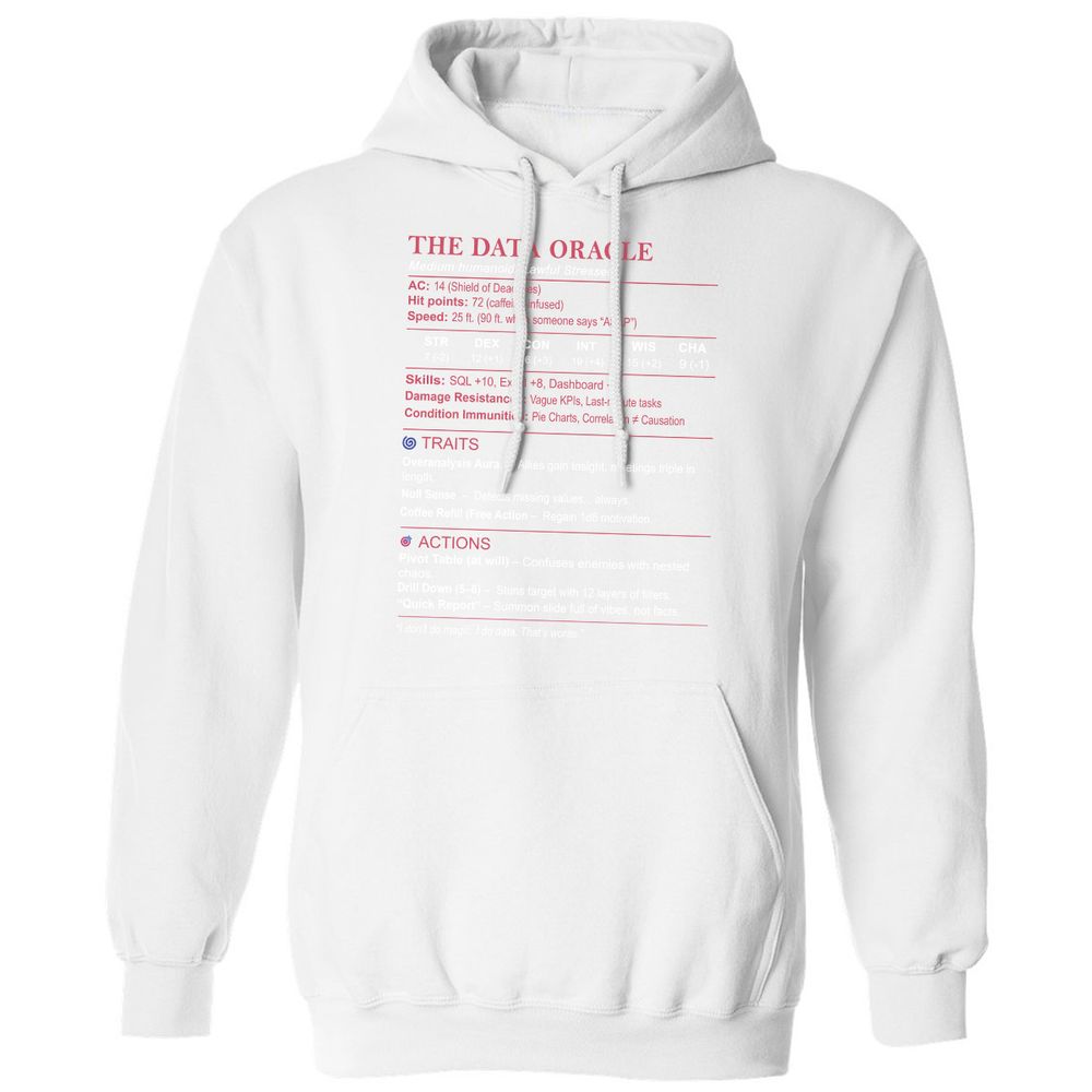 Data Analyst Stats (The Data Oracle) Classic Unisex Hoodie - White - 11
