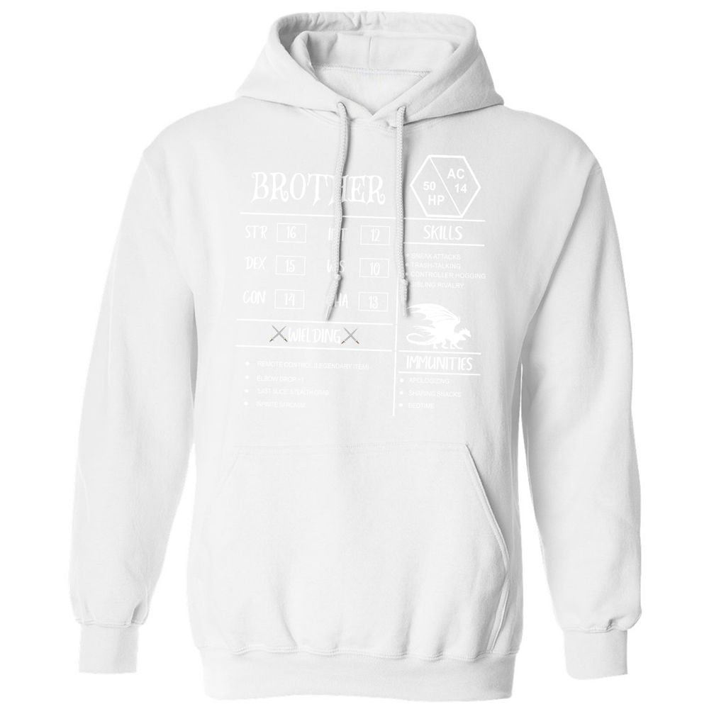 Brother Stats Classic Unisex Hoodie - White - 11