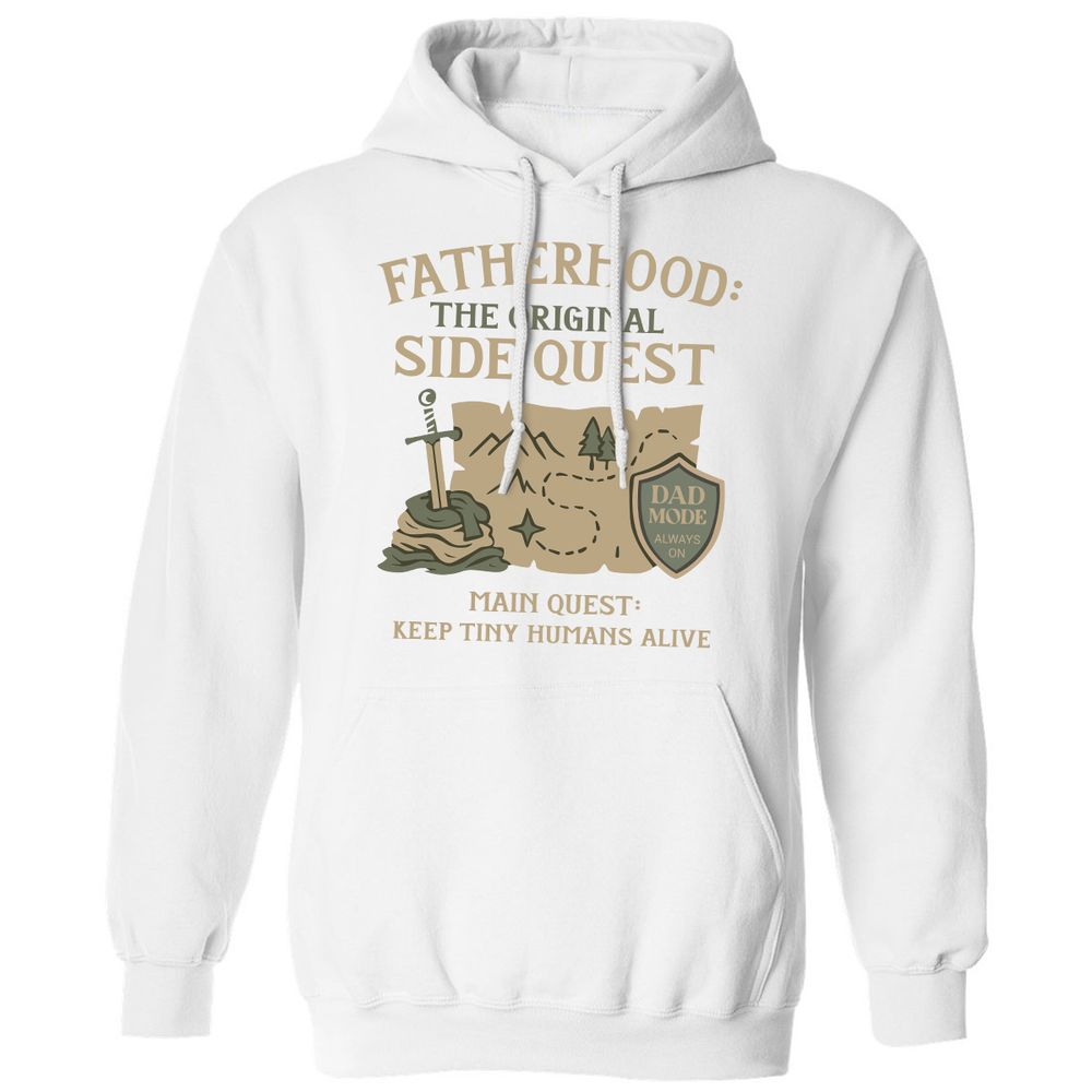 Fatherhood The Original Side Quest Classic Unisex Hoodie - White - 11
