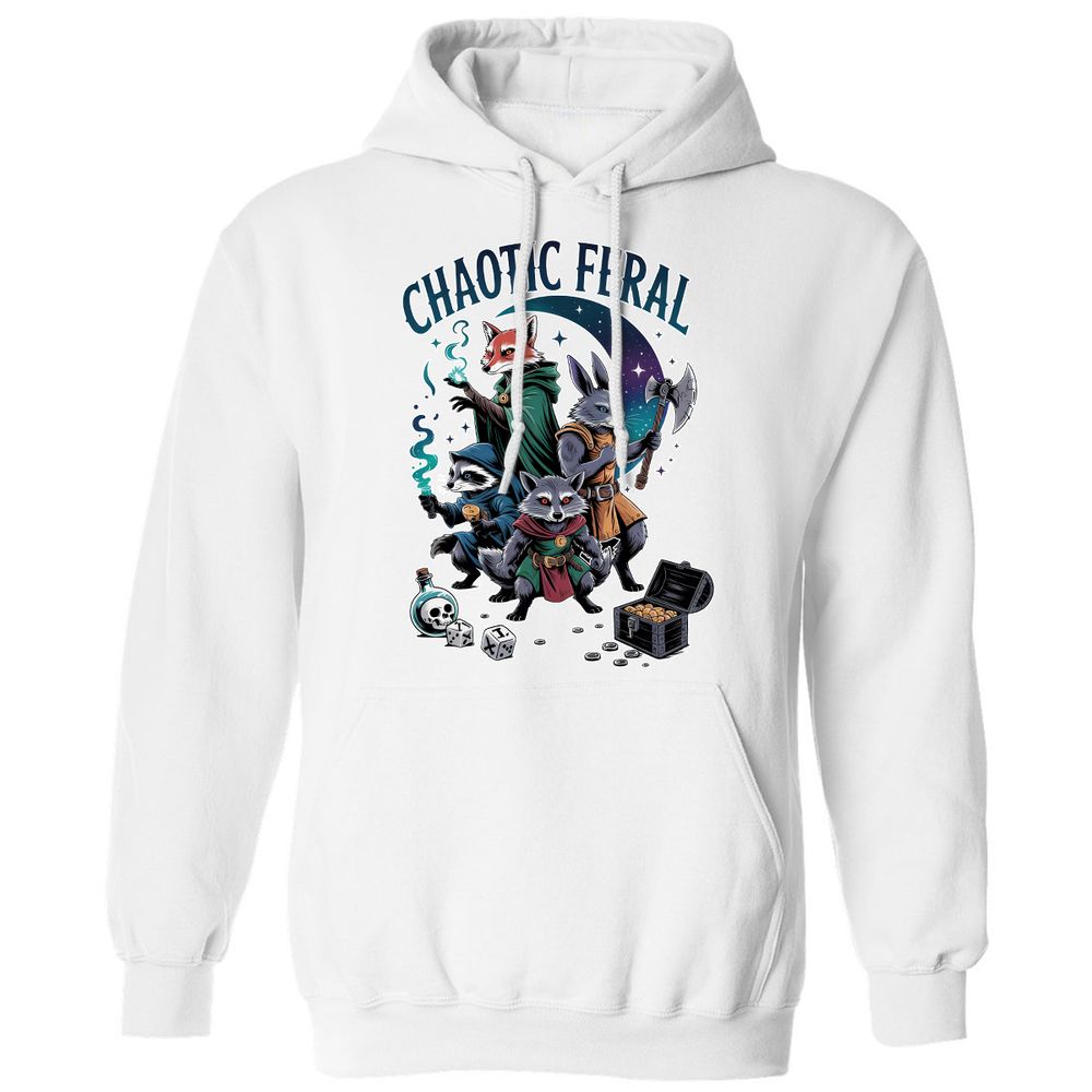 Chaotic Feral Classic Unisex Hoodie - White - 11