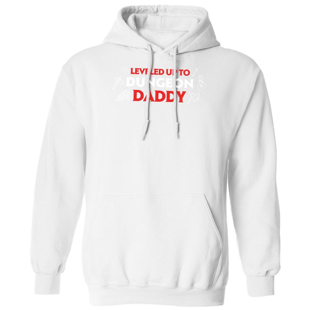 Leveled Up To Dungeon Daddy Classic Unisex Hoodie - White - 11