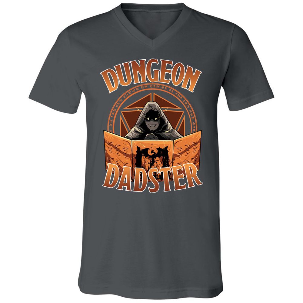 Dungeon Dadster Unisex V-Neck T-Shirt - Asphalt - 12