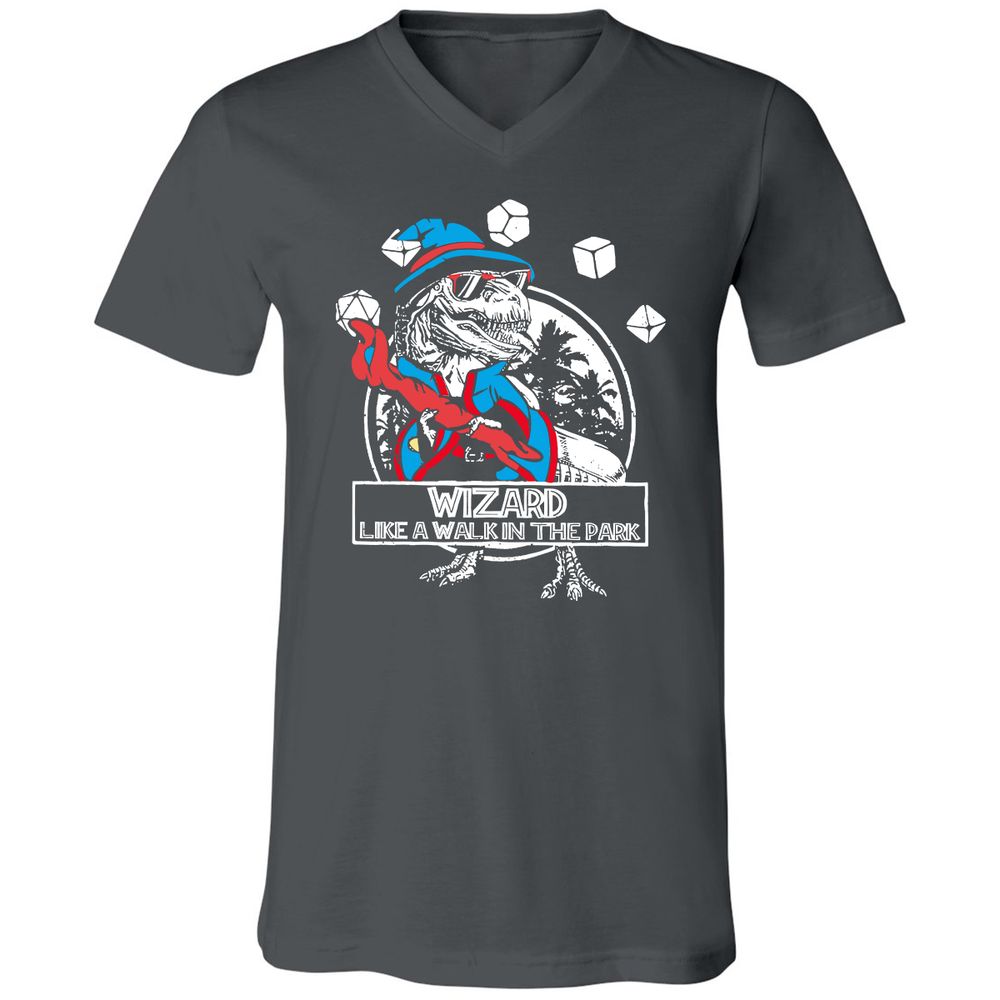 Wizard Like The Walk In The Park Unisex V-Neck T-Shirt - Asphalt - 12