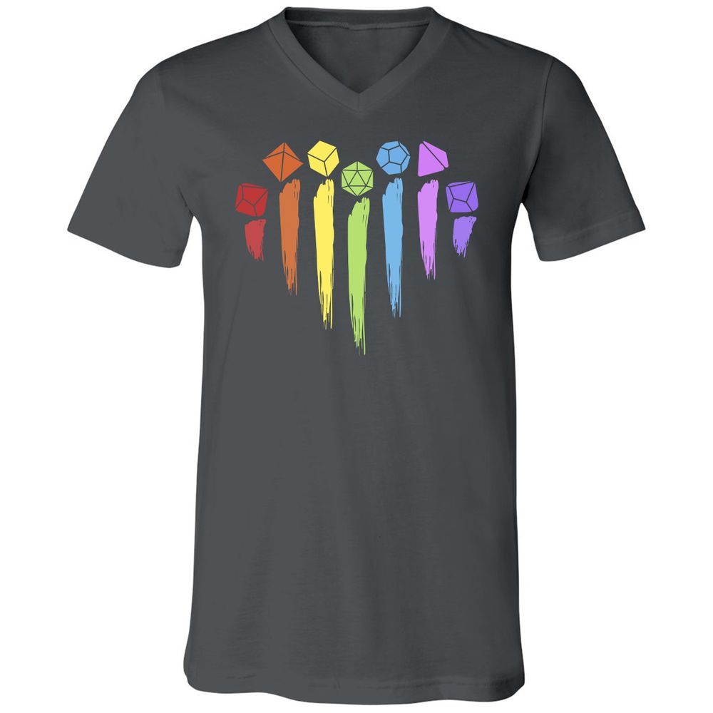 Dice Rainbow Heart Shape - Asphalt - 12