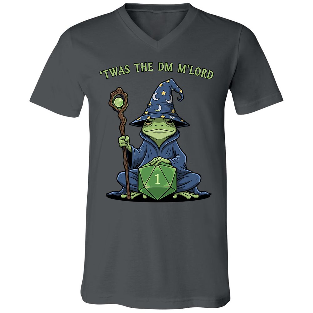 Twas the DM M’lord Unisex V-Neck T-Shirt - Asphalt - 12