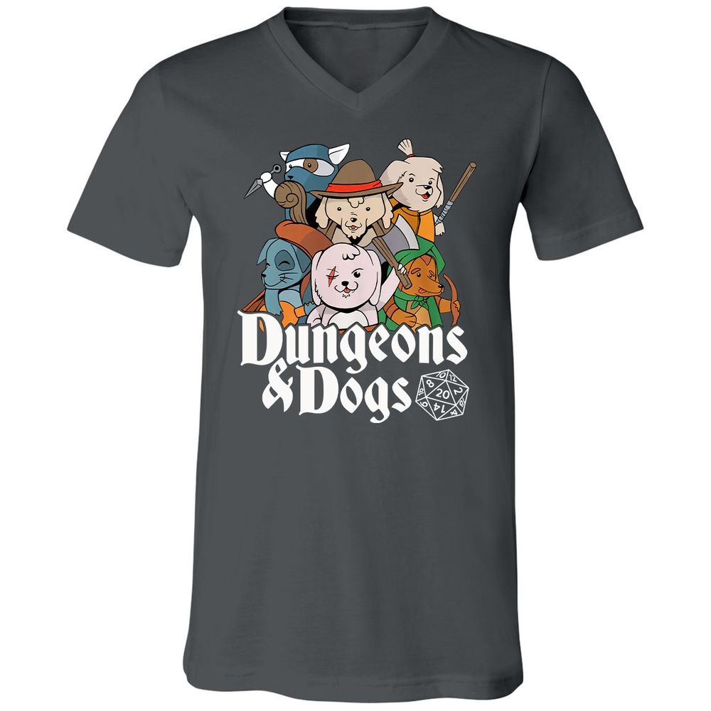 Dungeons & Dogs Unisex V-Neck T-Shirt - Asphalt - 12