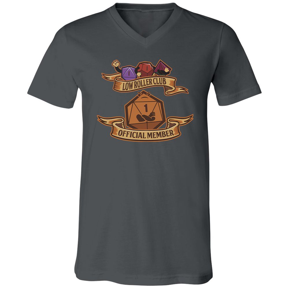 Low Roller Club Unisex V-Neck T-Shirt - Asphalt - 12