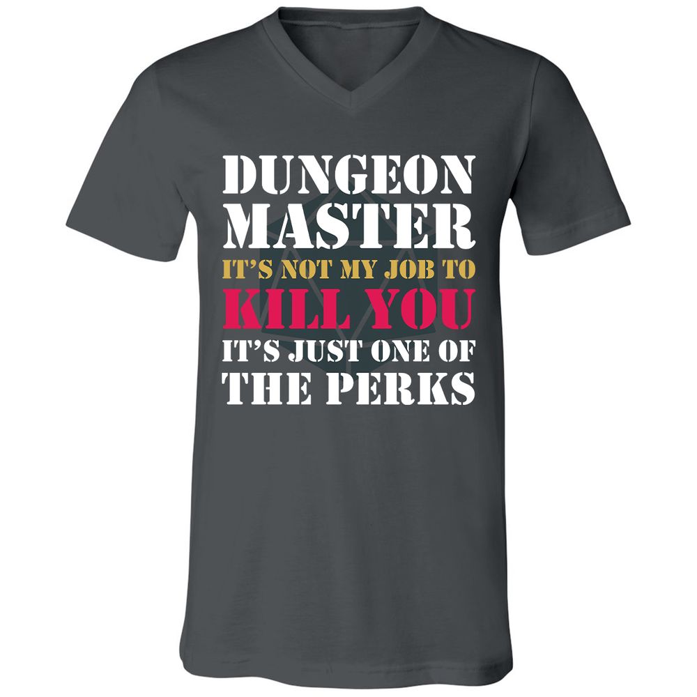 DUNGEON MASTER NOT MY JOB Unisex V-Neck T-Shirt - Asphalt - 12