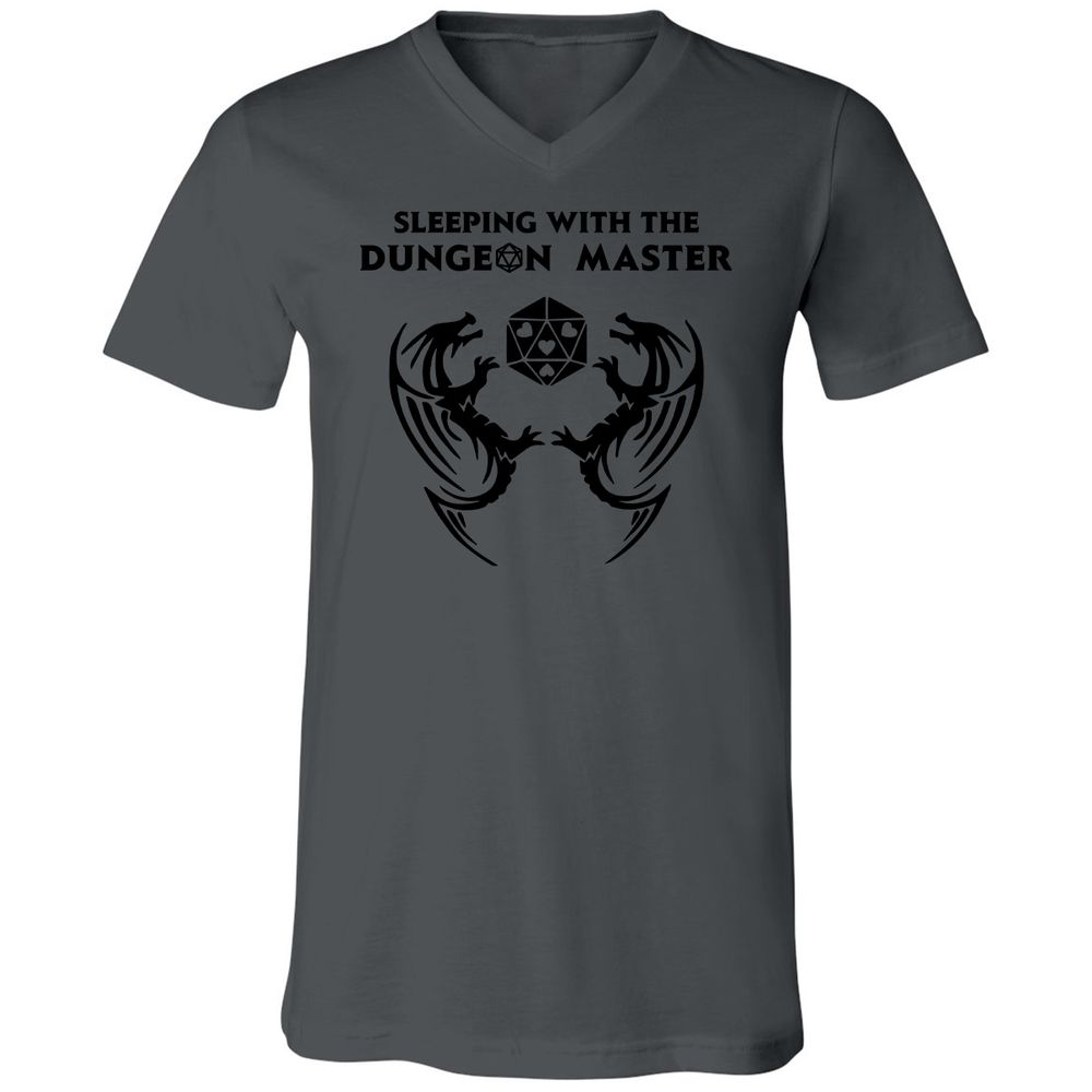 Sleeping With The DM Unisex V-Neck T-Shirt - Asphalt - 12