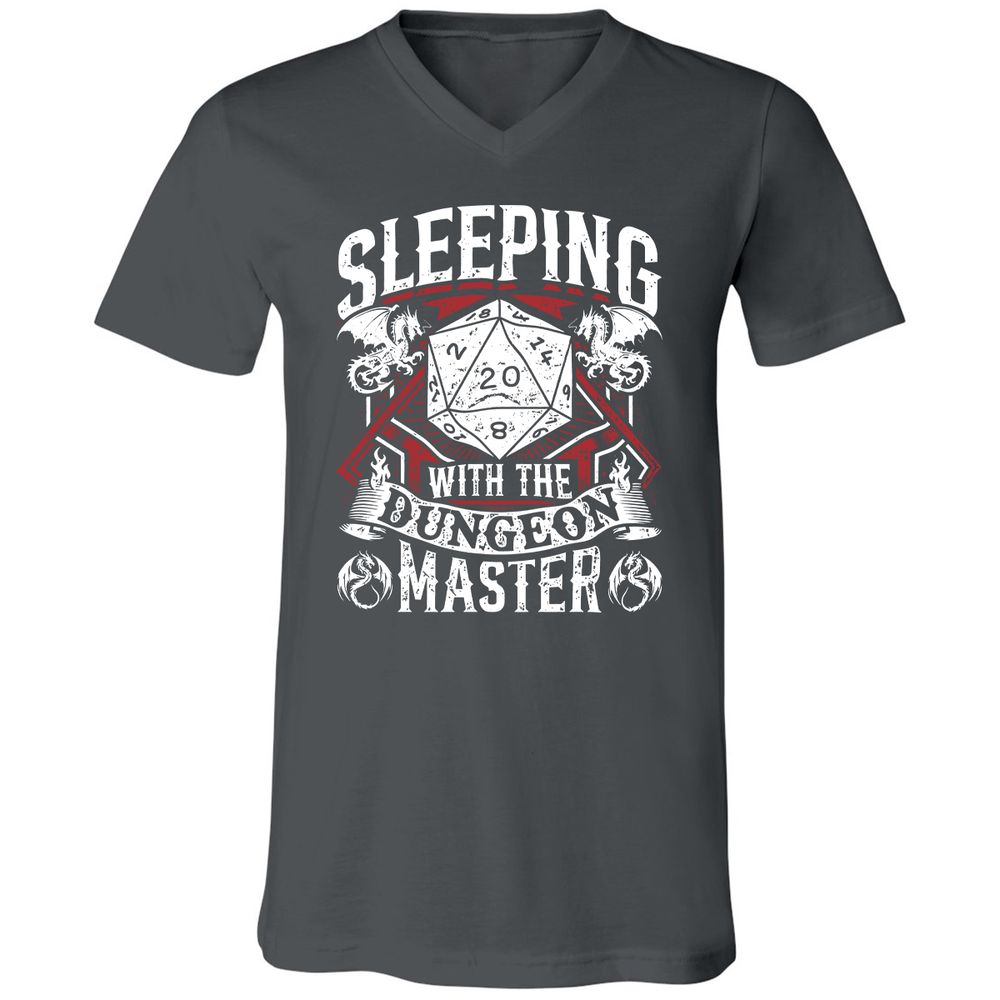 Sleeping With The DM Unisex V-Neck T-Shirt - Asphalt - 12