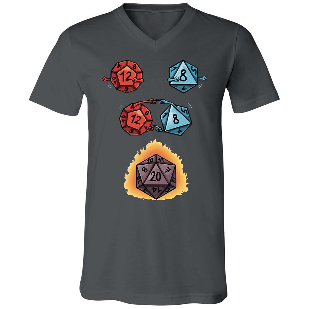 Dice Fusion RPG Unisex V-Neck T-Shirt - Asphalt - 12