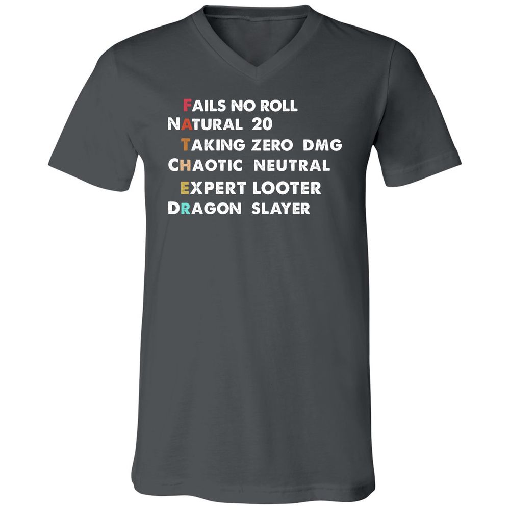 Father D&D Unisex V-Neck T-Shirt - Asphalt - 12