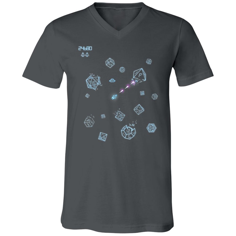 The Dices Game Unisex V-Neck T-Shirt - Asphalt - 12