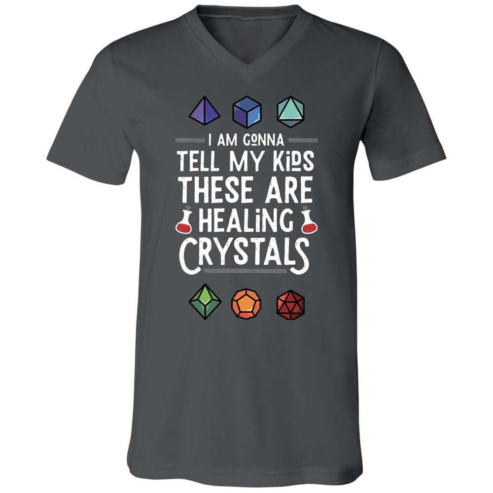 Healing Crystals Unisex V-Neck T-Shirt - Asphalt - 12