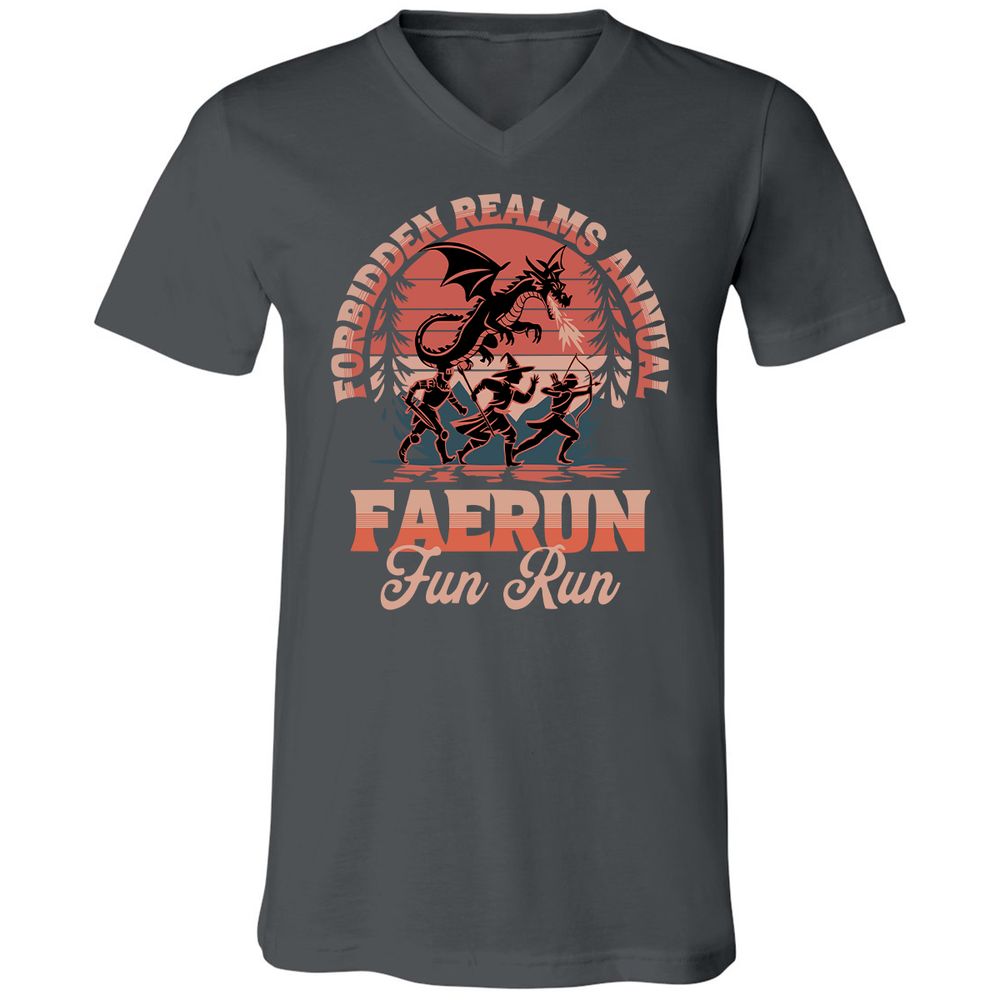 Faerun Fun Run Unisex V-Neck T-Shirt - Asphalt - 12