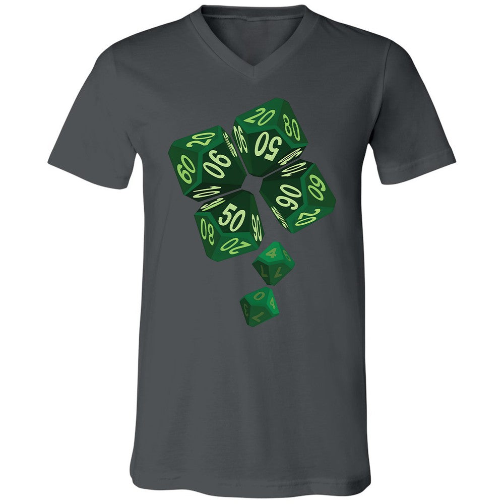 Dice Clover Unisex V-Neck T-Shirt - Asphalt - 12