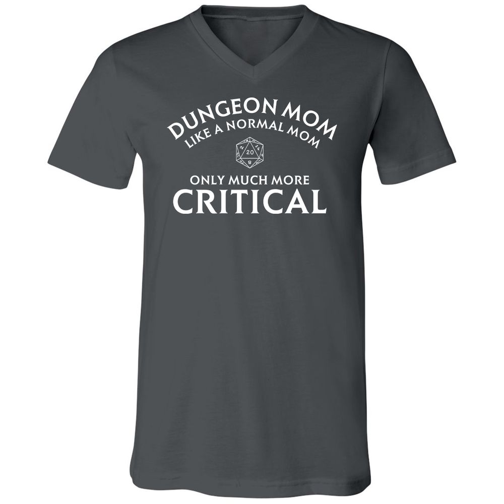 Dungeon Mom Normal Mom Unisex V-Neck T-Shirt - Asphalt - 12