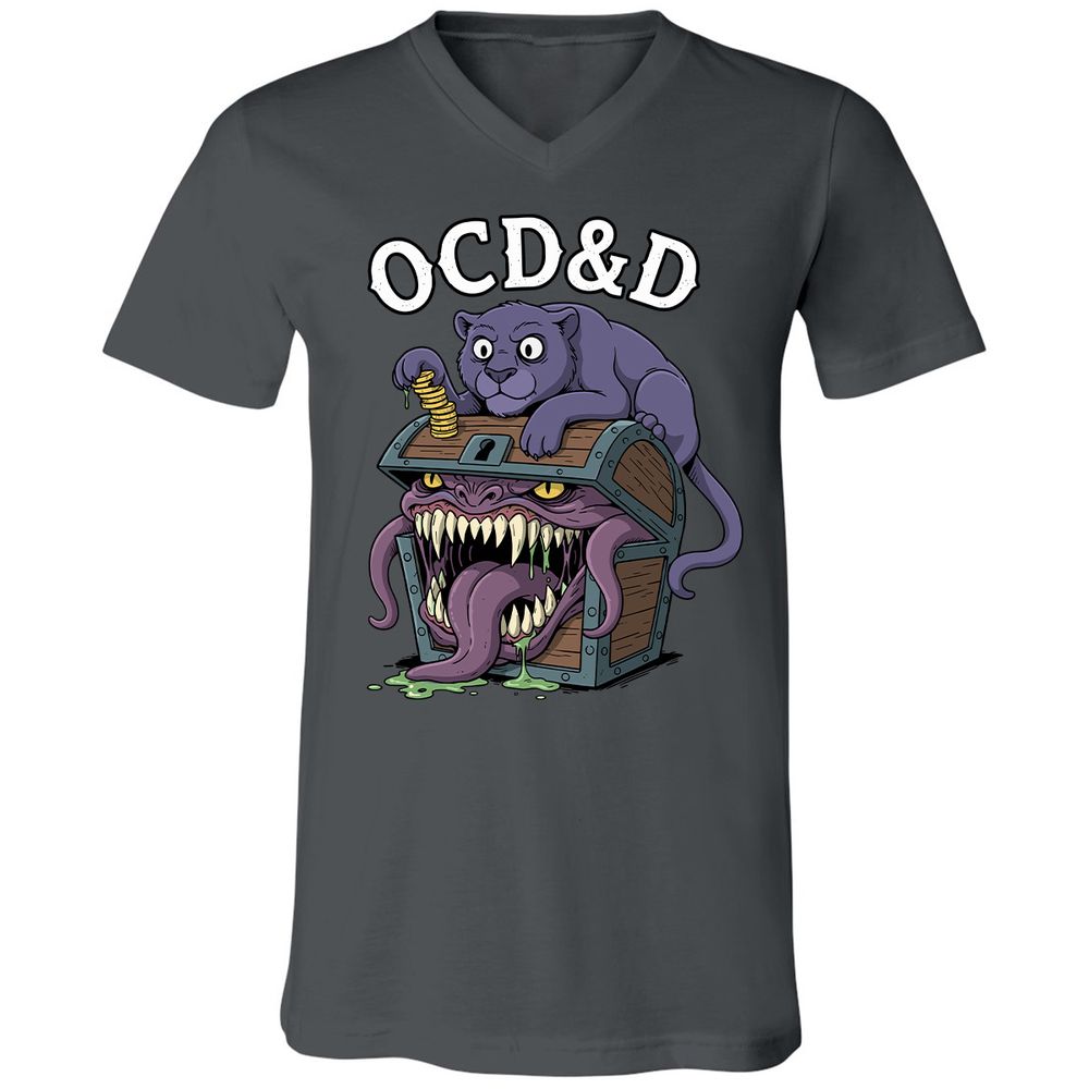 OCD&D Unisex V-Neck T-Shirt - Asphalt - 12