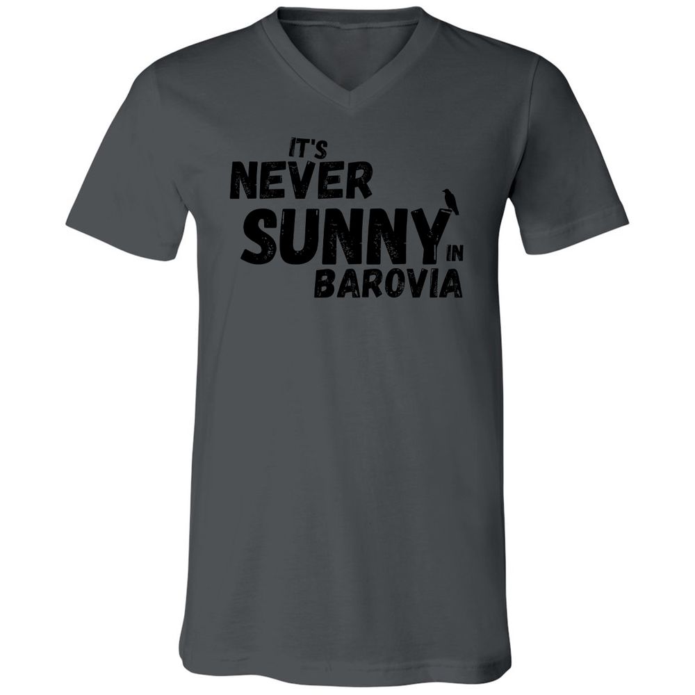 It's Never Sunny In Barovia Unisex V-Neck T-Shirt - Asphalt - 12