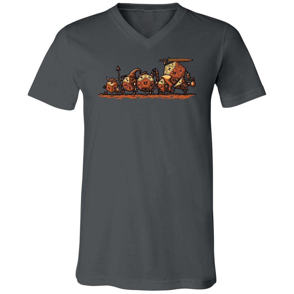 Fellowship Of The Dices Unisex V-Neck T-Shirt - Asphalt - 12