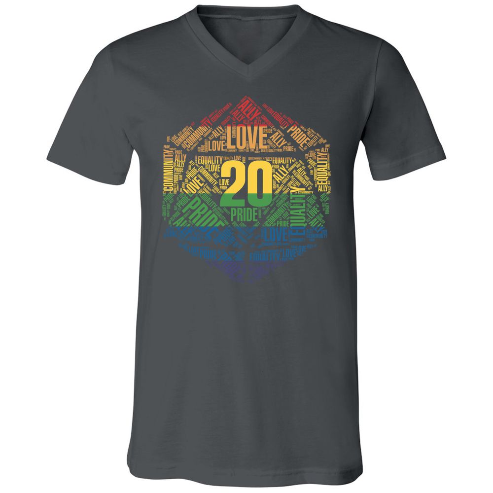 D20 Pride Unisex V-Neck T-Shirt - Asphalt - 12