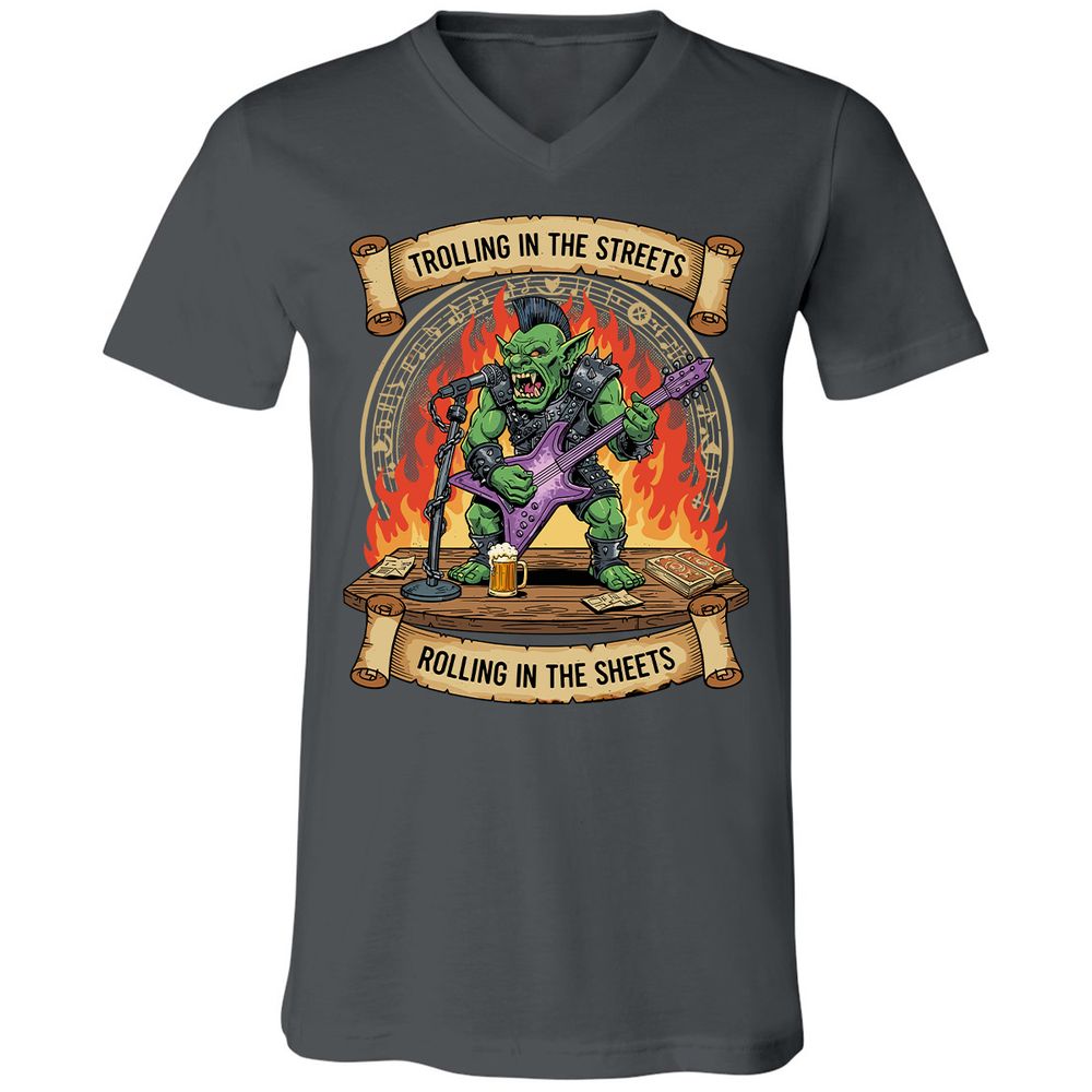 Trolling in the Streets Unisex V-Neck T-Shirt - Asphalt - 12