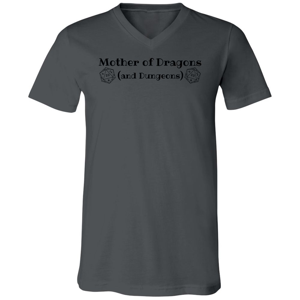 Mother Of Dragons Unisex V-Neck T-Shirt - Asphalt - 12